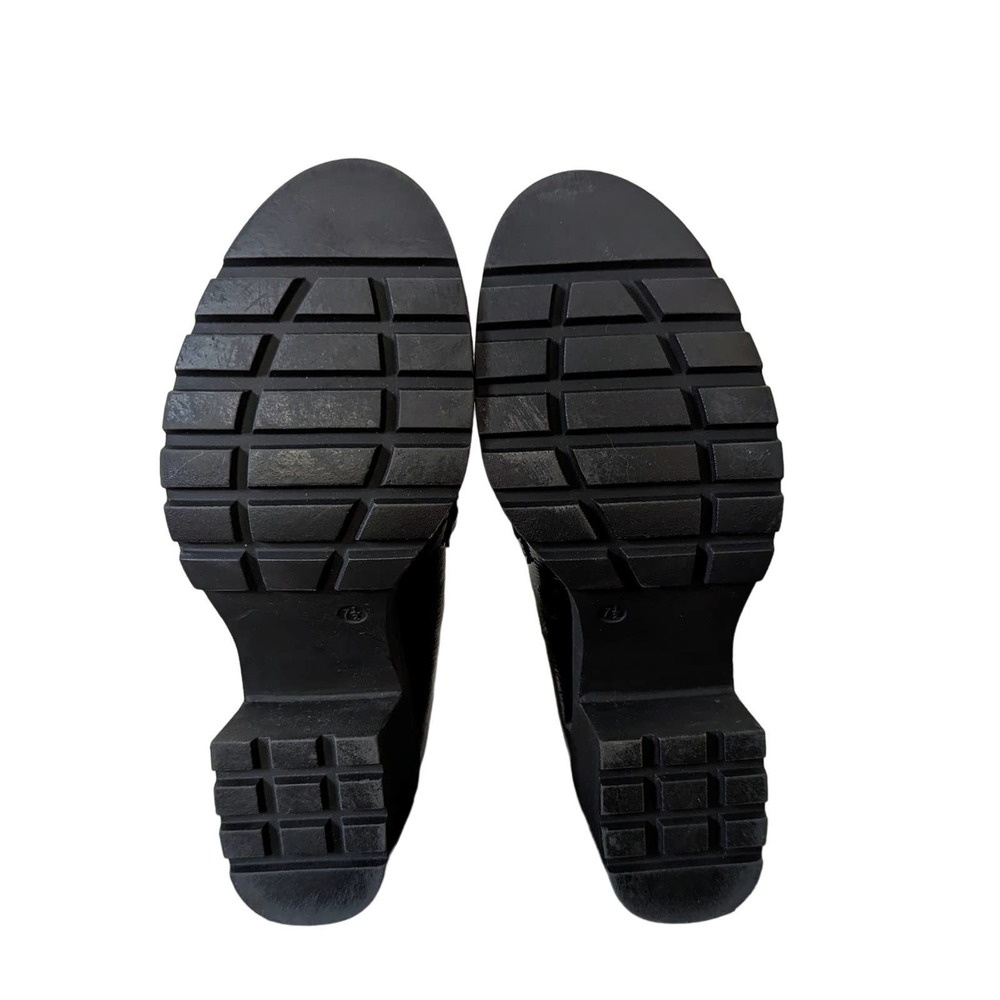 X APPEAL Amara Chunky Heel Oxford Loafer Lug Sole Patent Leather Black 7.5 - Picture 9 of 10